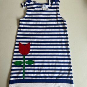 Florence Eiseman Blue & White Striped Dress (size 6)